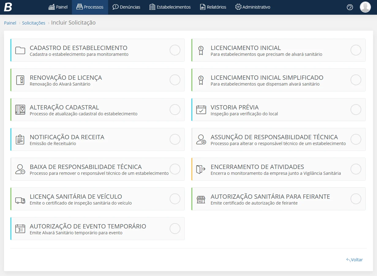 Processos de licenciamento na solução Vigilância Sanitária, desenvolvida pela Link Tecnologia.